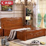 全实木床1.8米1.5双人床高箱床现代中式橡胶木储物床单人成人婚床