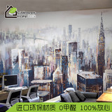欧式城市建筑油画墙纸工作室客厅电视沙发墙背景壁纸个性抽象壁画