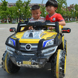 超大双座双驱带遥控小孩宝宝玩具电瓶汽车可坐四轮儿童电动越野车