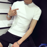 小码XS码男士棉T恤韩版紧身短袖半袖潮男修身短款t恤社会青年体恤