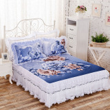 韩式蕾丝床裙床罩单件 青花瓷四件套床套加厚1.5m1.8m2.0m床双人