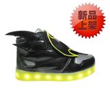 蝙蝠侠男童鞋运动鞋休闲鞋跑步鞋登山鞋USB LED闪灯鞋魔术贴包邮