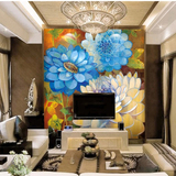 3d欧式油画花卉大型壁画  客厅酒店电视背景墙纸走廊玄关壁纸壁画