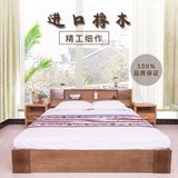 日式全实木床橡木床双人床收纳箱体储物床抽屉床1.2米1.5米1.8米