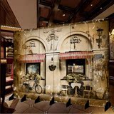 客厅隔断屏风时尚欧式复古怀旧欧美创意咖啡馆酒吧酒店移动折叠障