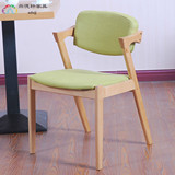 北欧实木餐椅z型软包椅现代简约z字实木椅子酒店咖啡厅餐椅电脑椅