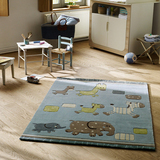 ESPRIT正品儿童房间卧室卡通彩色地毯长方形床边可爱地垫家用家居