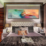手绘客厅油画横版 抽象画现代简约有框画 壁画客房床头装饰画 20