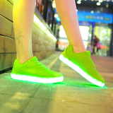 七彩发光女荧光LED带灯鞋USB充电女士鞋底会亮的跳舞鬼步舞板鞋子