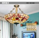 欧式复古创意水晶蒂凡尼贝壳反吊灯西餐厅卧室客房田园灯水果灯具