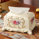 欧式陶瓷纸巾盒 奢华复古高档家居饰品客厅摆件创意餐桌抽纸盒