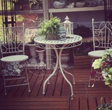 美式乡村铁艺花园桌椅复古做旧餐桌茶几休闲咖啡庭院户外桌椅阳台