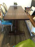 美式乡村仿古家具 loft原木餐桌 地中海饭桌 欧式风格长方形方桌