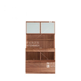 日式纯实木餐边柜美式黑胡桃木白橡木餐边柜橱玻璃储物柜展示柜子