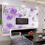 现代简约花卉3D立体电视背景墙纸卧室客厅壁纸餐厅环保定制壁画
