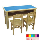 幼儿园专用桌椅防火板双层带抽屉双人桌实木长桌儿童学习桌直销