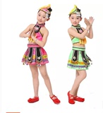 六一儿童苗族舞蹈服装女童百褶裙广西壮族土家族少数民族演出服饰