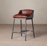 高档欧式创意现代高脚吧椅铁艺吧台椅简约塑料前台吧台凳椅酒吧椅