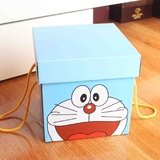 韩式礼盒正方形叮当猫哆啦A梦覆膜礼品盒手提皮纸盒子
