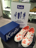 KEDS 韩国代购 女士低帮香槟罂粟花帆布鞋wf54582