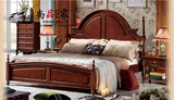 欧式床实木床双人床1.8米美式木质床简约田园婚床公主床深色床