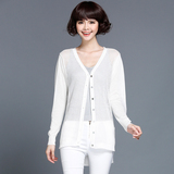 2016春夏新款韩版镂空薄开衫 冰麻披肩外套中长款女士针织空调衫