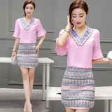 【天天特价】新款两件套夏季韩版显瘦修身衣服时尚短袖套装裙女潮