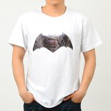 潮流休闲圆领衣服男装印花图案蝙蝠侠大战超人t恤个性夏天短袖