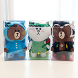 正品原版盒装韩国line玩具棒棒糖布朗熊变身花仙子兔毛绒公仔包邮