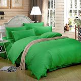 翠绿色全棉四件套纯棉纯色被套床上简约1.8m床单人双人床单式床笠