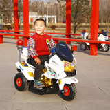 儿童电动摩托车三轮车超大玩具双驱充电瓶车2-3-4-5-6岁警灯车