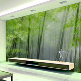 电视背景墙壁纸3D立体无缝大型壁画客厅卧室沙发背景墙纸绿色竹林