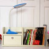 创意实木桌上简易小书架现代简约书架办公室桌面收纳置物架带抽屉