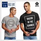 Gap专柜正品代购男装短袖T恤男士纯棉字母圆领体恤休闲上衣潮