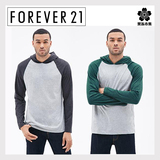 Forever21男士连帽棒球长袖T恤跑步健身家居上衣修身体恤运动衫