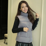 2016冬新品羽绒棉马甲女韩版立领短款修身棉袄无袖棉衣外套