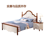 美式床地中海床实木床橡木床1.8米儿童双人床1.5高箱储物床板式床