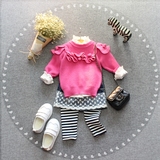 2016秋装新款1-3岁韩版女童装小童女宝宝婴童套头毛衣针织打底衫