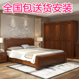 定制加大全实木床2米2.2中式床橡木大床储物高箱床双人1.8m1.5床
