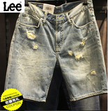 夏季新款 Lee正品代购男士牛仔短裤破洞水洗五分裤 L12896D01H71