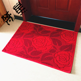 包邮家用玫瑰花地垫长方形客厅厨房卧室防滑地毯门厅出入平安垫