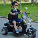 哈雷儿童电动摩托车双驱三轮车男女童车小孩充电玩具车可坐人宝宝
