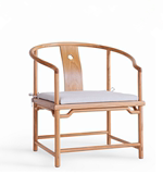 新中式实木椅子免漆家具 扶手椅靠背椅 茶椅餐桌椅明式老榆木圈椅