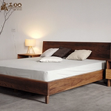 简约现代双人床红橡木1.8米1.5米储物日式黑胡桃榻榻米家具实木床
