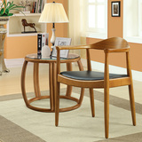 美式餐椅实木椅子肯尼迪总统椅高级茶室餐厅椅真皮电脑椅座椅餐椅