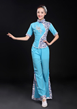 古典青花瓷舞中国风演出2016新款东北秧歌服中老年服装扇子舞蹈服