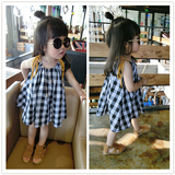 女童夏装新款宝宝格子裙1-2-3岁4韩版女童连衣裙无袖吊带背心裙子