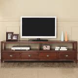 美式乡村实木电视柜茶几组合地柜小户型客厅橡木电视柜1.8米定制