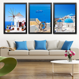 地中海风格装饰画爱琴海客厅沙发墙画餐厅厨房清新挂画现代风景画