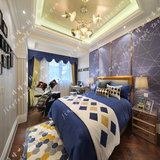 欧式蓝色地中海抽象手工腈纶地毯客厅茶几卧室床边满铺地毯包邮